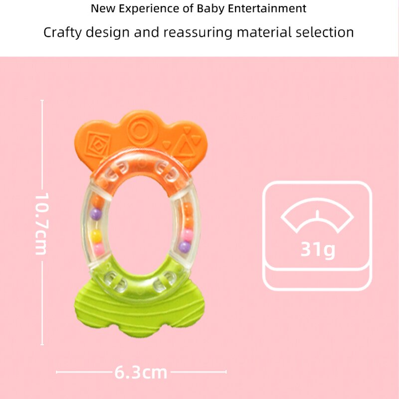 Teether Toy - BPA Free Silicone Rattle