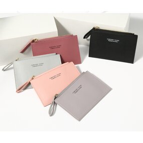 Card Holder - PU Zipper Credit Card