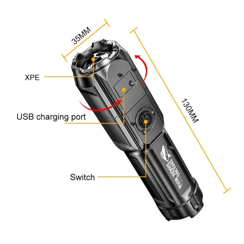 Zoom Flashlight - 18650 Waterproof Hunting