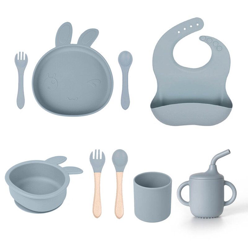 Silicone Suction Plate Set Supplier - OEM Rabbit Shape Divided Dinnerware