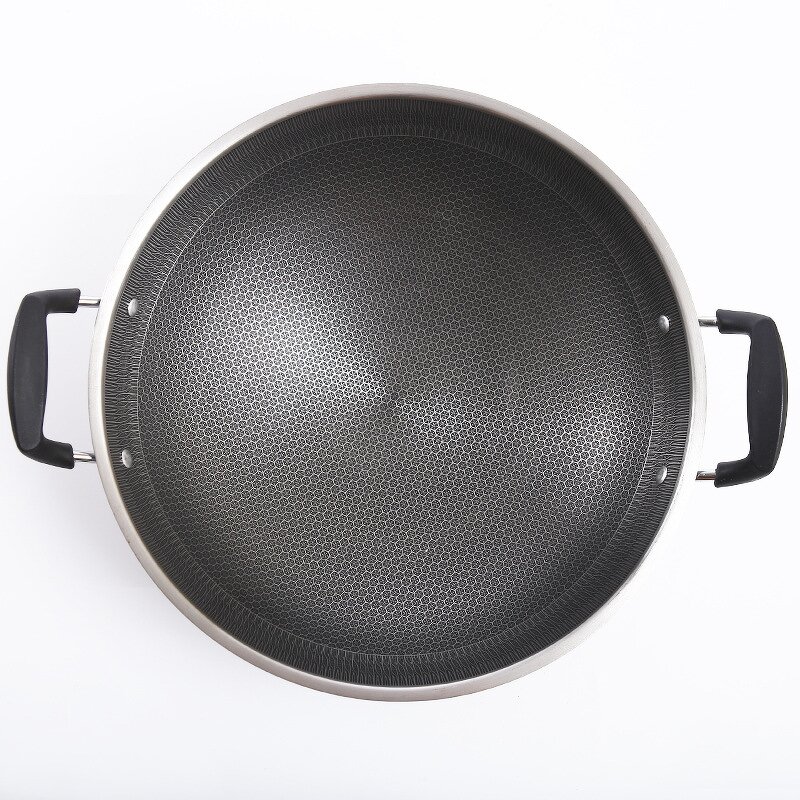 Stainless Steel Double Handle Wok Manufacturer - OEM Hybrid 16inch Induction Ready