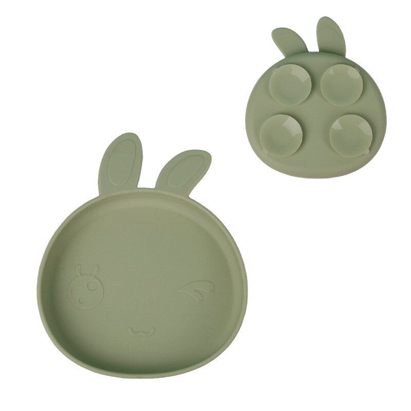 Silicone Suction Plate Set Supplier - OEM Rabbit Shape Divided Dinnerware