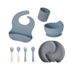 Baby Feeding Set Manufacturer - OEM Free Combination Silicone Plate Cup Spoon