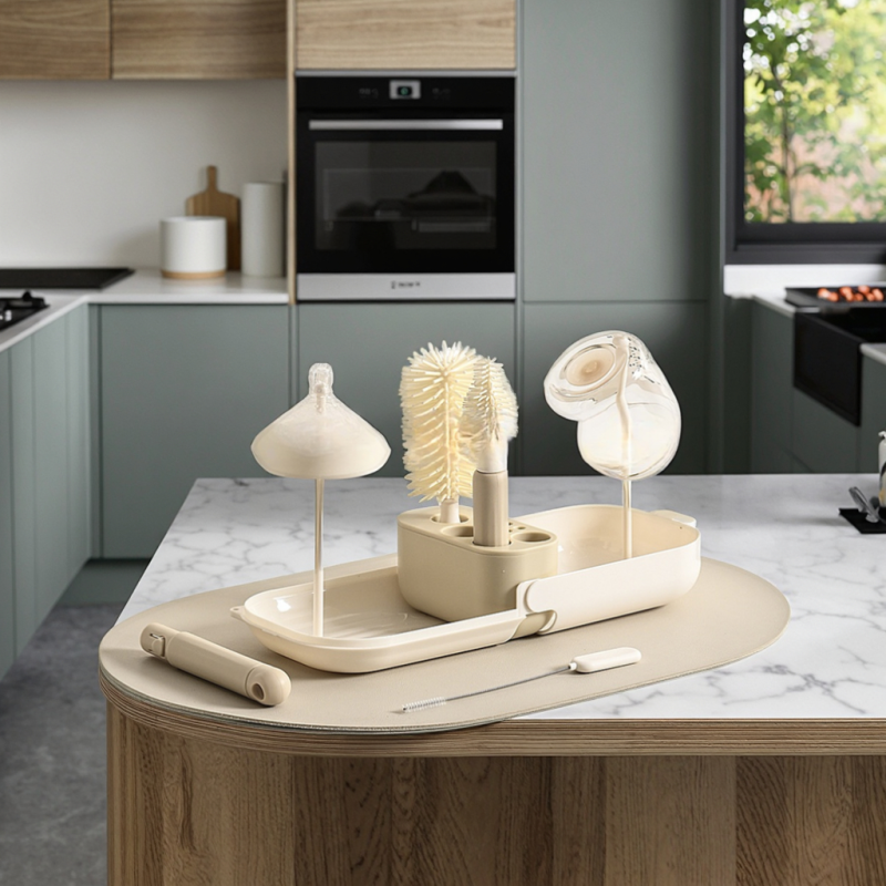 Travel Bottle Brush Set Manufacturer - OEM New Cleaning Kit Silicone Drying Rack