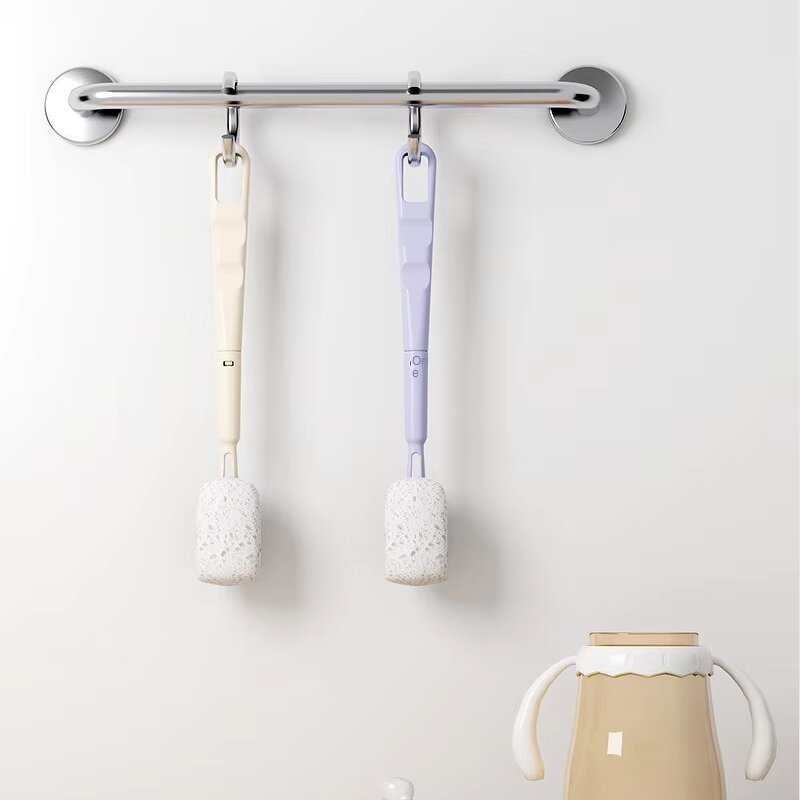 Portable Cleaning Brush Manufacturer - OEM Long Handle Silicone Wood Pulp