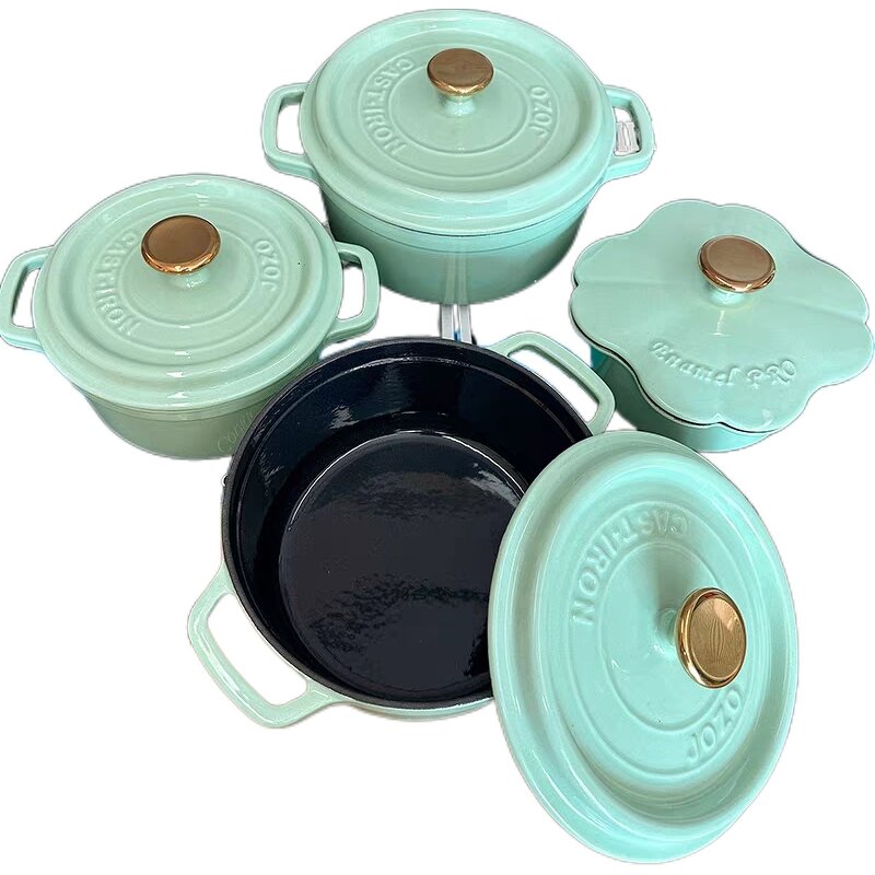 Enameled Cast Iron Dutch Oven Supplier - OEM Green Soup Pot Set Oven Safe