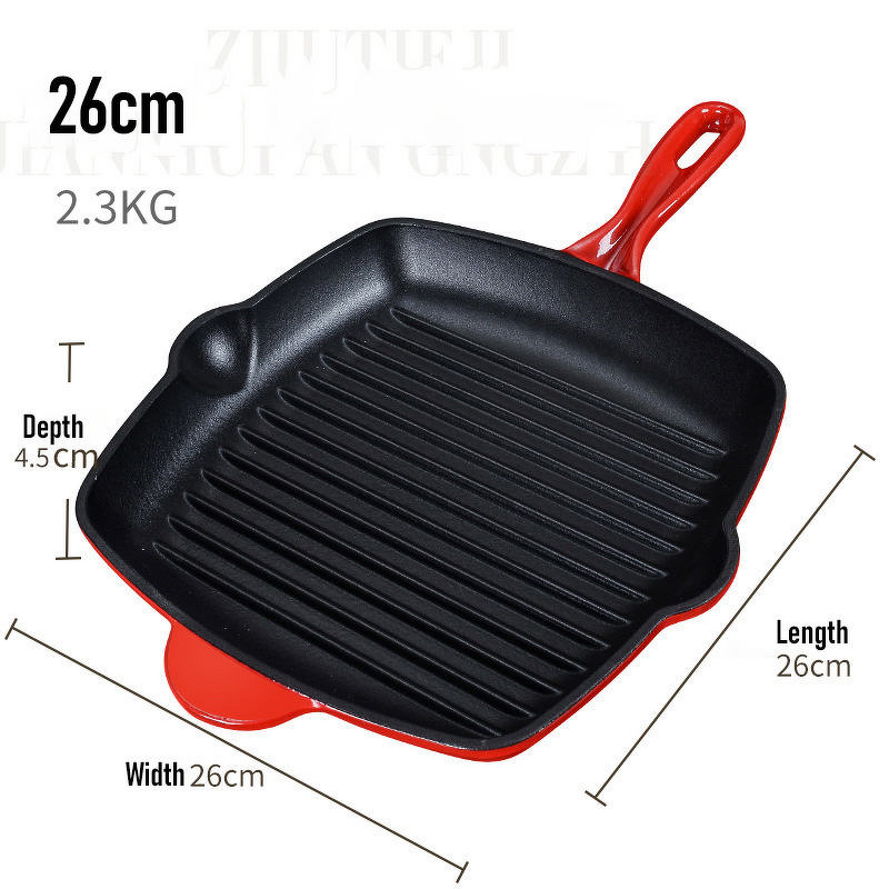 Cast Iron Grill Pan Manufacturer - OEM Popular 10 Inch Enamel Heavy Duty