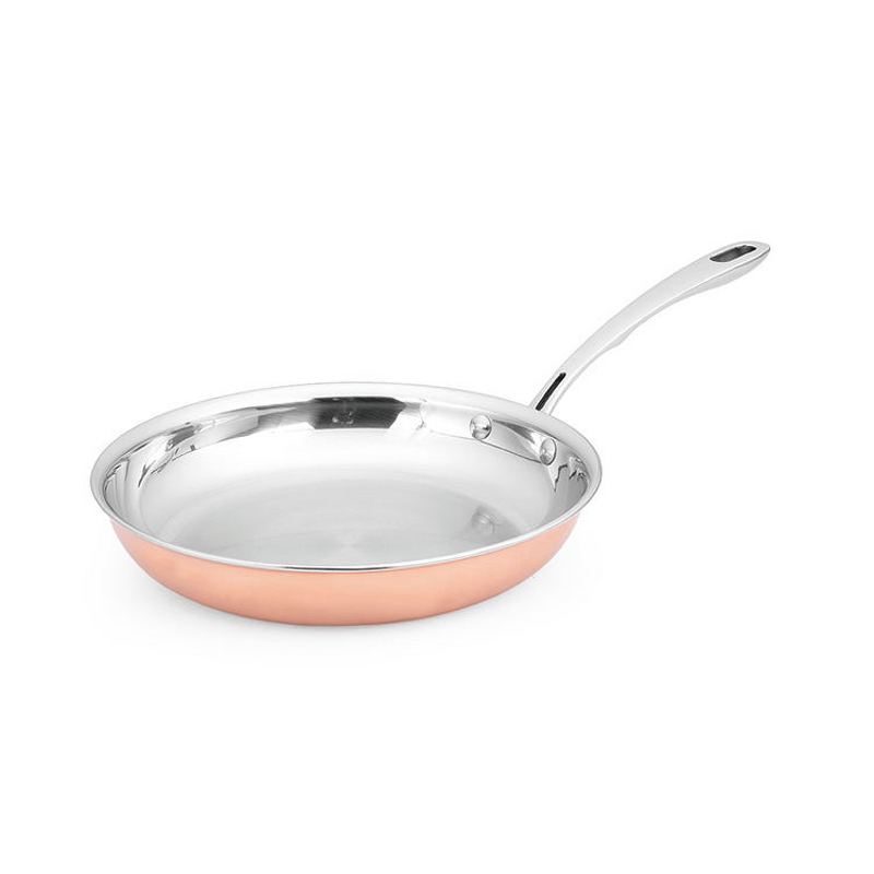 Rose Gold Stainless Steel Fry Pan Supplier - OEM All Clad Triply Heavy Duty Luxury