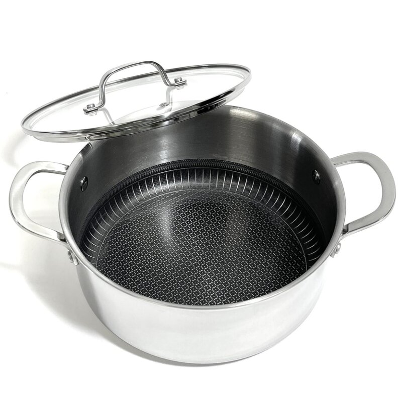 Triply Stainless Steel Stockpot Manufacturer - OEM Mirror Finishing with Ceramic Coating