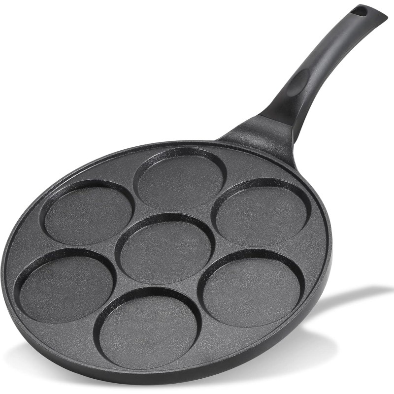 Cast Aluminum Pancake Pan Manufacturer - OEM Nonstick with 7 Molds PFOA Free