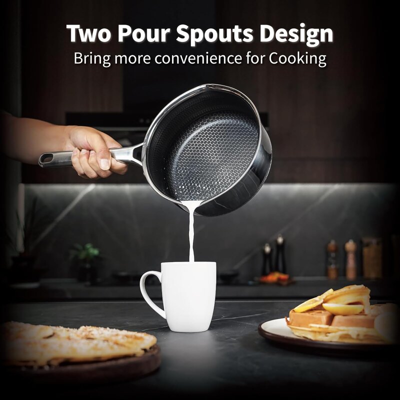Hybrid Nonstick Saucepan Set Manufacturer - OEM 2 Piece Honeycomb Pans with Lids
