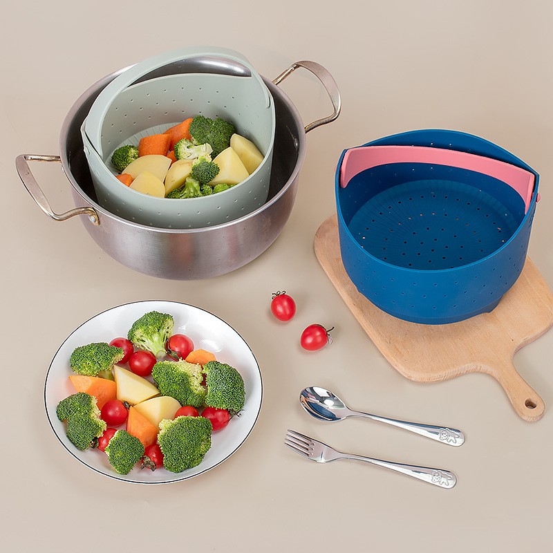 Silicone Steamer Basket Supplier - OEM Hand Held Anti Scald High Temperature