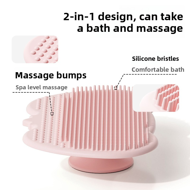 Baby Bath Brush Supplier - OEM 2 in 1 Silicone Massage Spot Cleaning