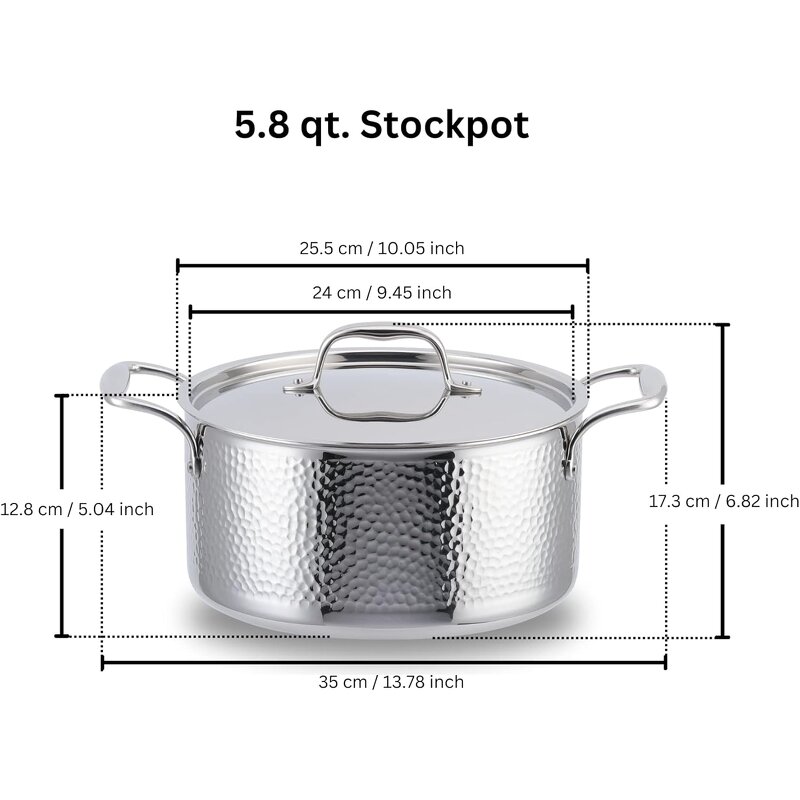 Premium Stainless Steel Cookware Set Supplier - OEM 9 PCS TriPly Hammered Set