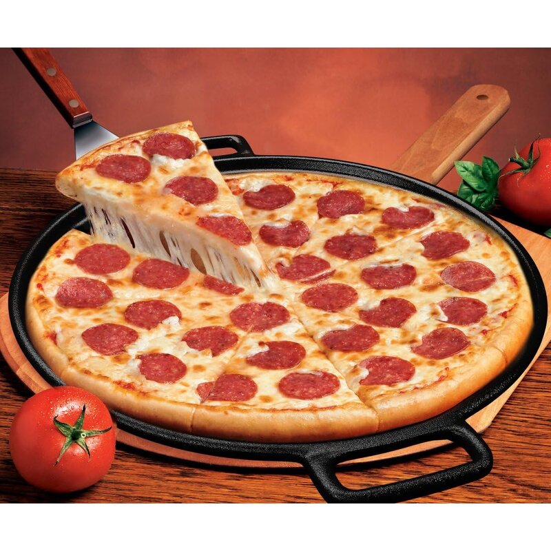 Cast Iron Pizza Pan Manufacturer - OEM 14Inch Baking Pan for Oven Stovetop