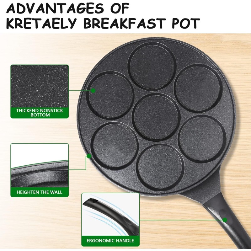 Cast Aluminum Pancake Pan Manufacturer - OEM Nonstick with 7 Molds PFOA Free