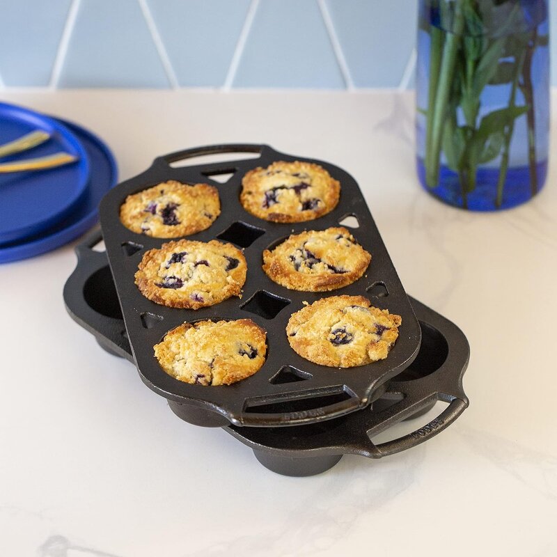 Cast Iron Muffin Pan Manufacturer - OEM 2 Piece Stove Top Cup Cake Cookware