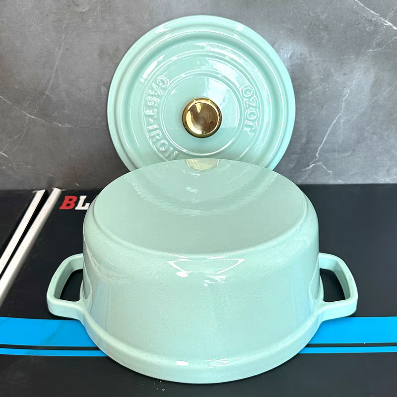 Enameled Cast Iron Dutch Oven Supplier - OEM Green Soup Pot Set Oven Safe