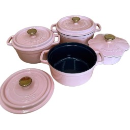Enameled Cast Iron Dutch Oven Manufacturer - OEM Pink Casserole Set Oven Safe