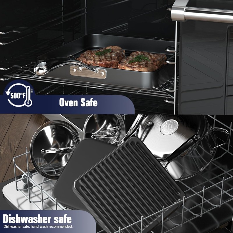 Aluminum Nonstick Grill Pan Manufacturer - OEM 11x11 Inch Hard Anodized