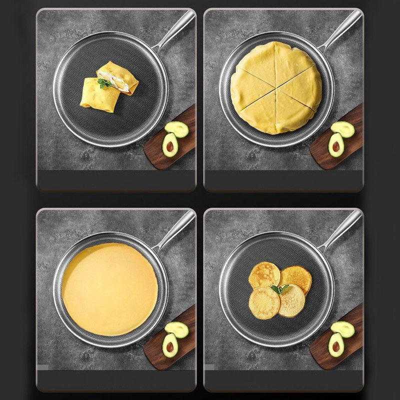 Tri-ply Omelette Pan Manufacturer - OEM 11Inch Stainless Steel Induction