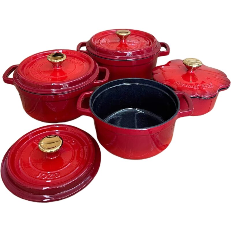 Enameled Cast Iron Dutch Oven Manufacturer - OEM Red Cookware Set Oven Safe