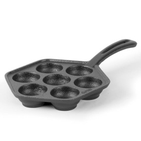 Cast Iron Aebleskiver Pan Supplier - OEM Commercial Pre seasoned for Pancake Balls