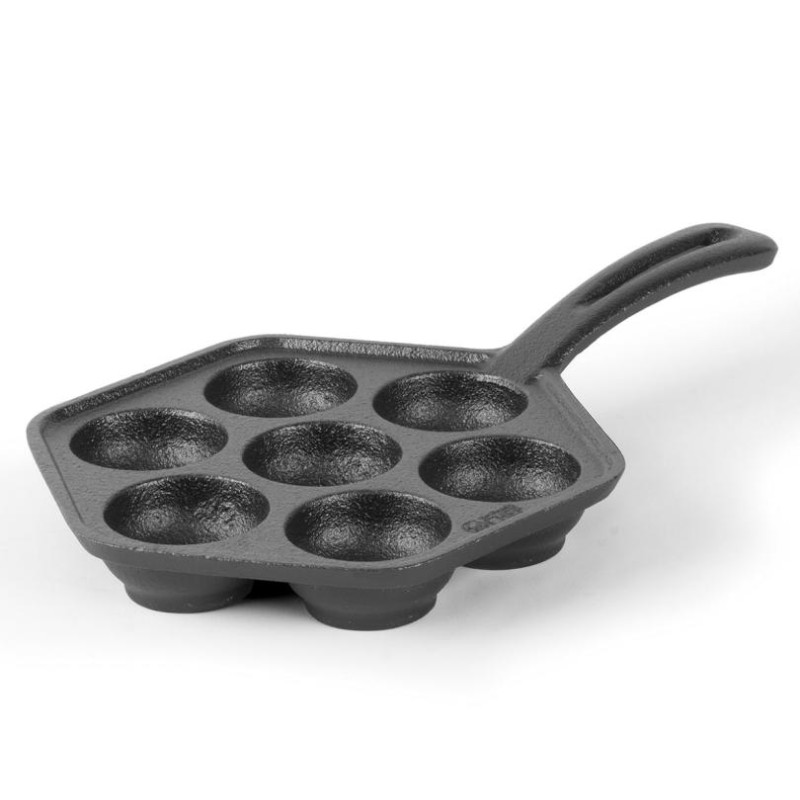 Cast Iron Aebleskiver Pan Supplier - OEM Commercial Pre seasoned for Pancake Balls