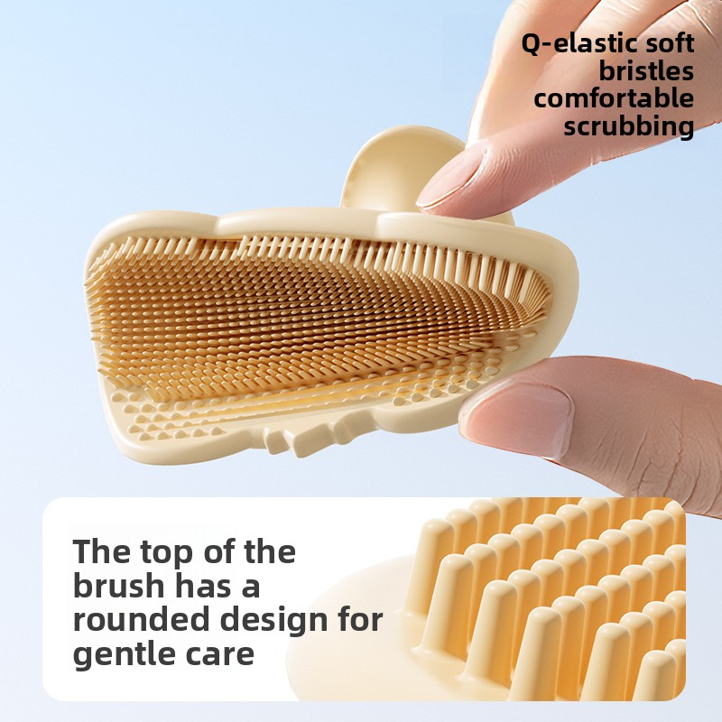 Baby Bath Brush Supplier - OEM 2 in 1 Silicone Massage Spot Cleaning