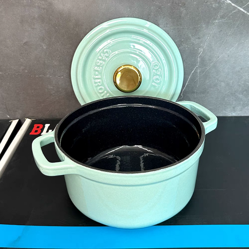 Enameled Cast Iron Dutch Oven Supplier - OEM Green Soup Pot Set Oven Safe