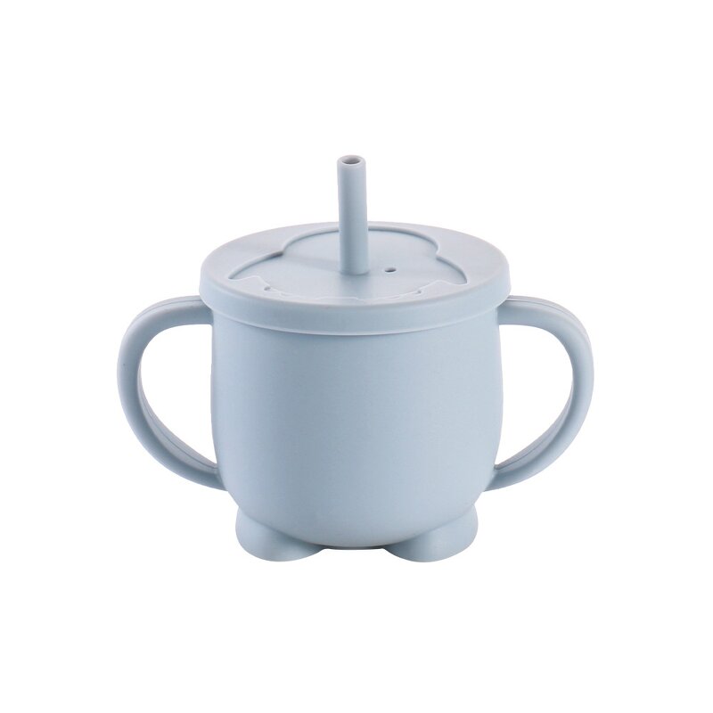 Silicone Toddler Training Cup Manufacturer - OEM Penguin Shape with Straw Lid