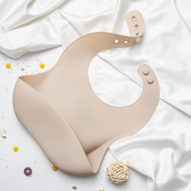 Silicone Bibs Manufacturer - OEM Durable Plain with Snap Button