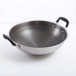 Stainless Steel Double Handle Wok Manufacturer - OEM Hybrid 16inch Induction Ready