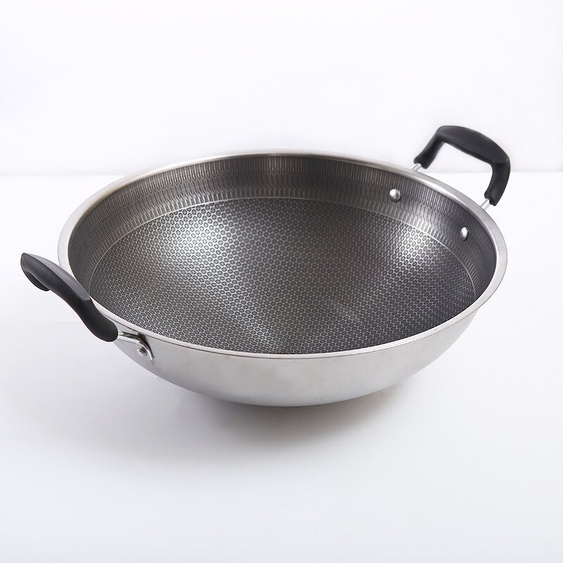 Stainless Steel Double Handle Wok Manufacturer - OEM Hybrid 16inch Induction Ready