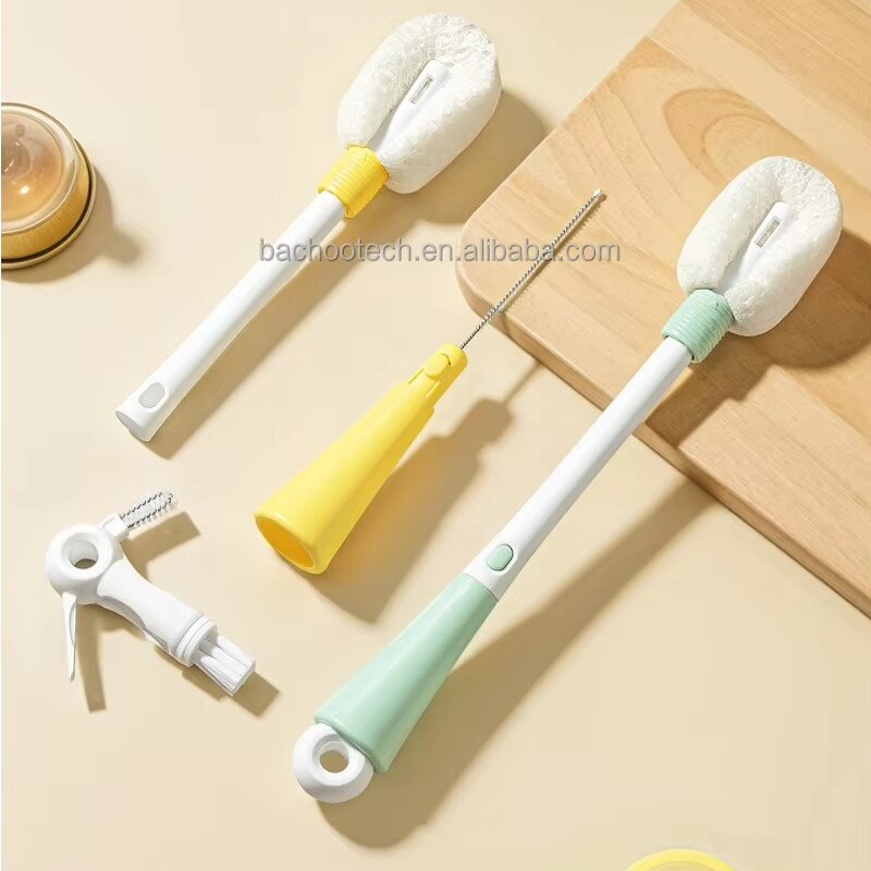 Bottle Brush Manufacturer - OEM Eco-Friendly 5 in 1 Wood Pulp Brush