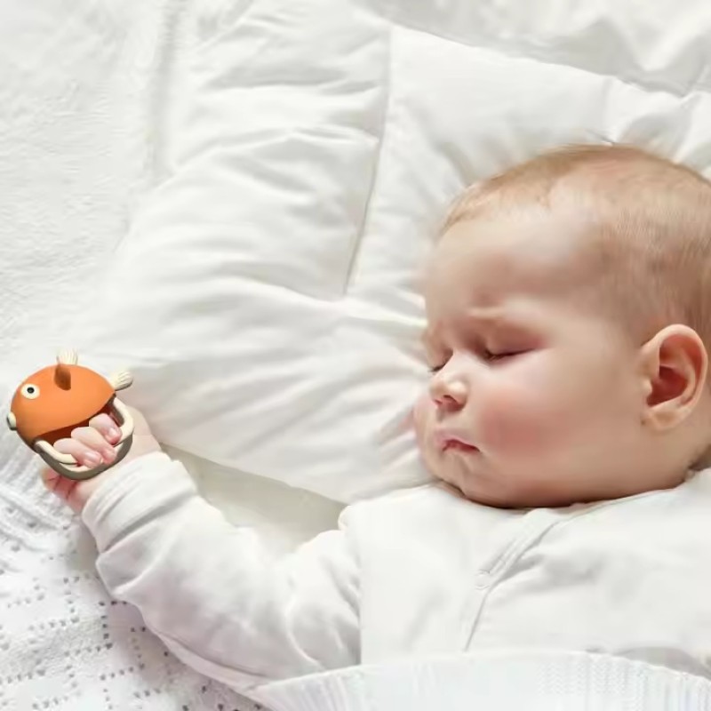 Silicone Chew Teether Supplier - OEM Cute Fish Shape Soft Grasping Toy