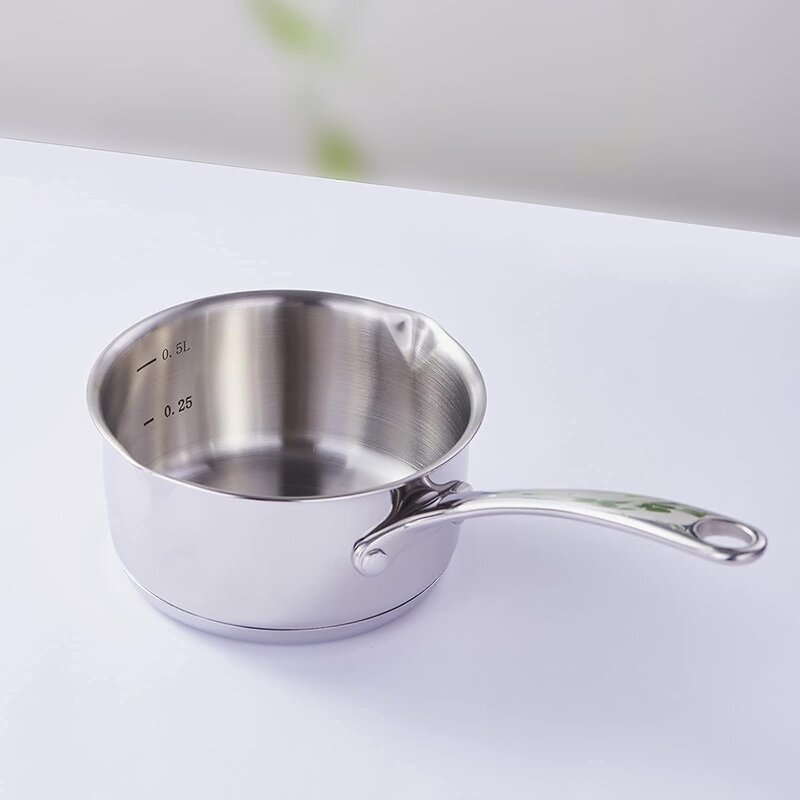 Stainless Steel Butter Warmer Supplier - OEM 0.5 QT Dual Pour Spouts Milk Pot