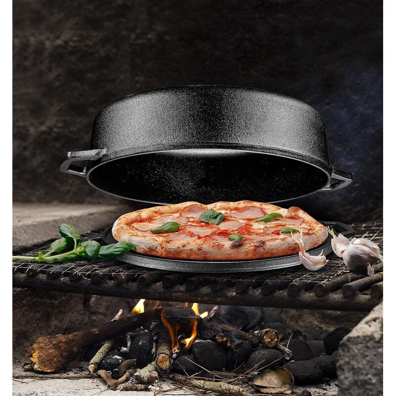 Pre Seasoned Cast Iron Dutch Oven Supplier - OEM 3 in 1 with Reversible Grill Lid