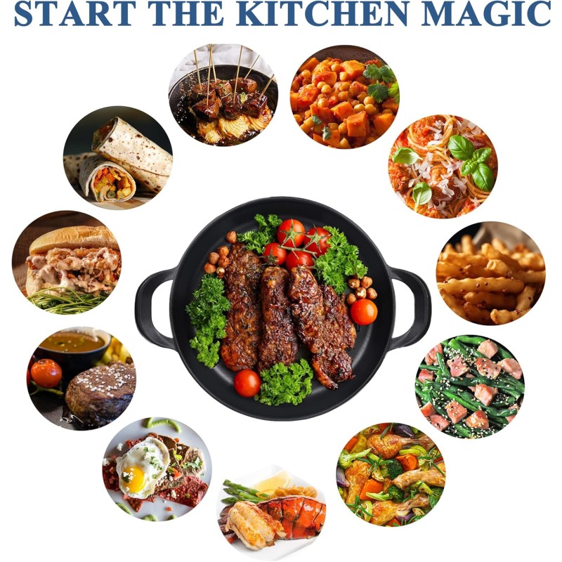 Nonstick Grill Pan Manufacturer - OEM 13inch Cast Aluminum with Lid Tools