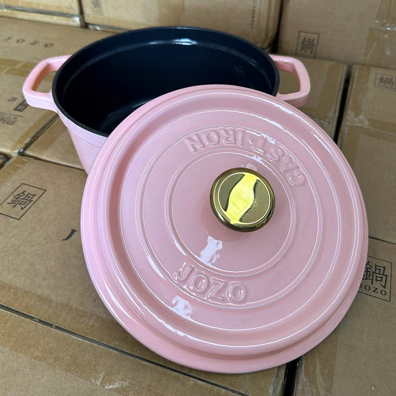 Enameled Cast Iron Dutch Oven Manufacturer - OEM Pink Casserole Set Oven Safe