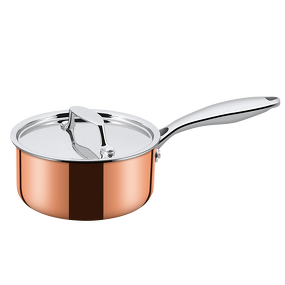 Rose Gold Stainless Steel Saucepan Manufacturer - OEM Clad Triply with Lid 1810