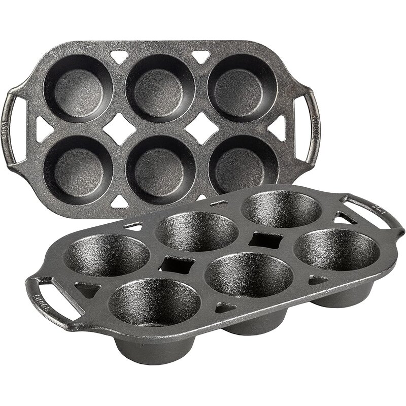 Cast Iron Muffin Pan Manufacturer - OEM 2 Piece Stove Top Cup Cake Cookware