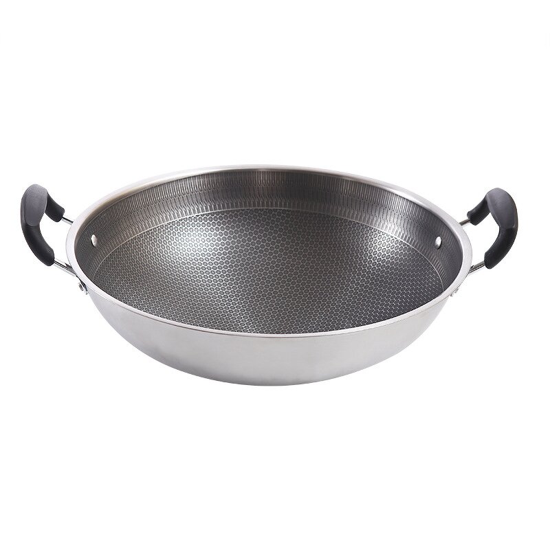 Stainless Steel Double Handle Wok Manufacturer - OEM Hybrid 16inch Induction Ready