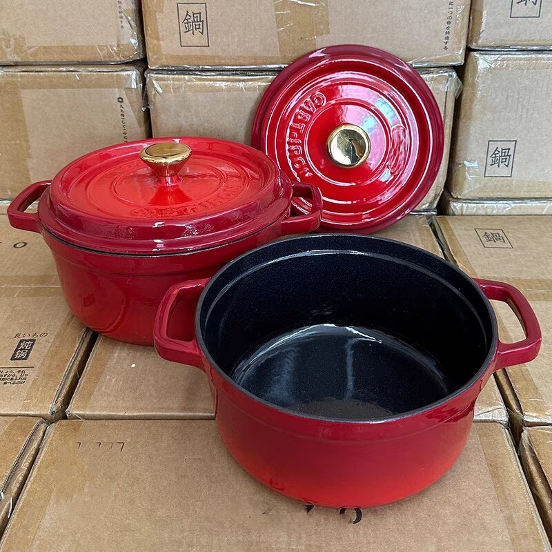 Enameled Cast Iron Dutch Oven Manufacturer - OEM Red Cookware Set Oven Safe
