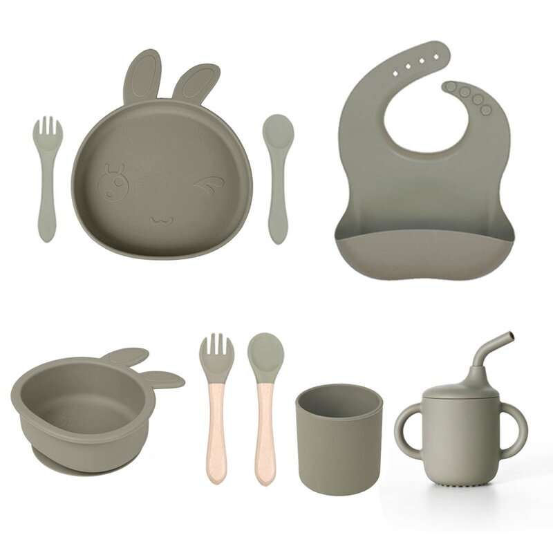 Silicone Suction Plate Set Supplier - OEM Rabbit Shape Divided Dinnerware