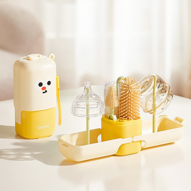 Portable Bottle Brush Set Manufacturer - OEM 7 in 1 with Liquid Dispensing