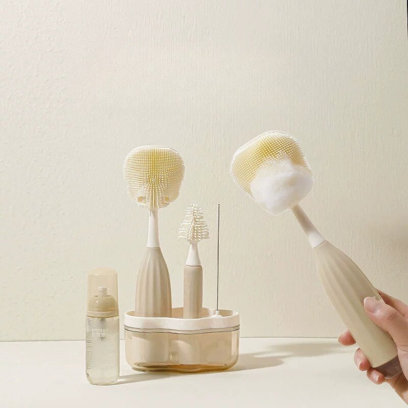 Silicone Bottle Cleaner Brush Manufacturer - OEM Push-Press Design Better Cleaning