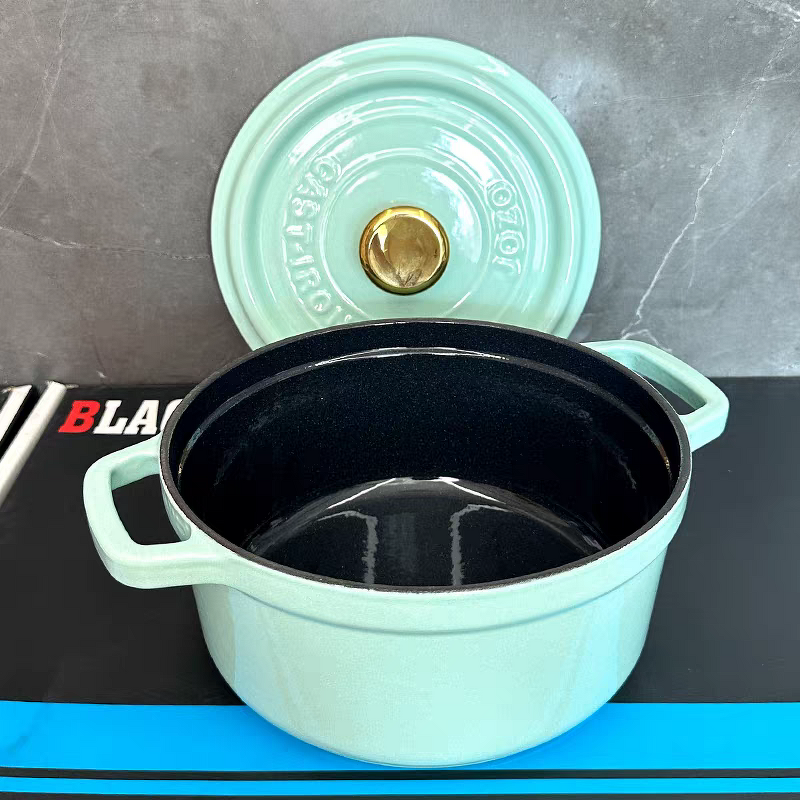 Enameled Cast Iron Dutch Oven Supplier - OEM Green Soup Pot Set Oven Safe