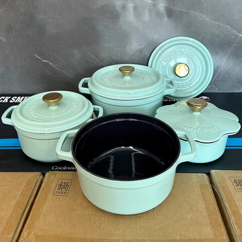 Enameled Cast Iron Dutch Oven Supplier - OEM Green Soup Pot Set Oven Safe