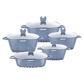 Aluminum Soup Pot Set Supplier - OEM Non Stick Enamel Marble Coating